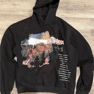 Black and red Graphic Hoodie